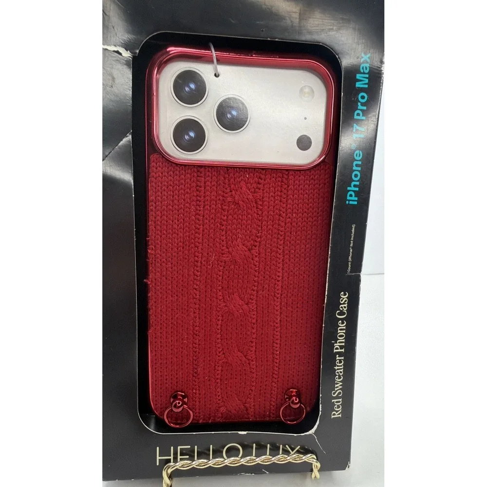 iPhone 17 Pro Max Red Sweater Phone Case Hello Lux NEW